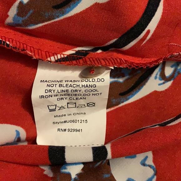 Suzanne Betro PLUS Pleated Front High Ruffle Collar Lace LS Blouse Red Shirt Top - Picture 6 of 6